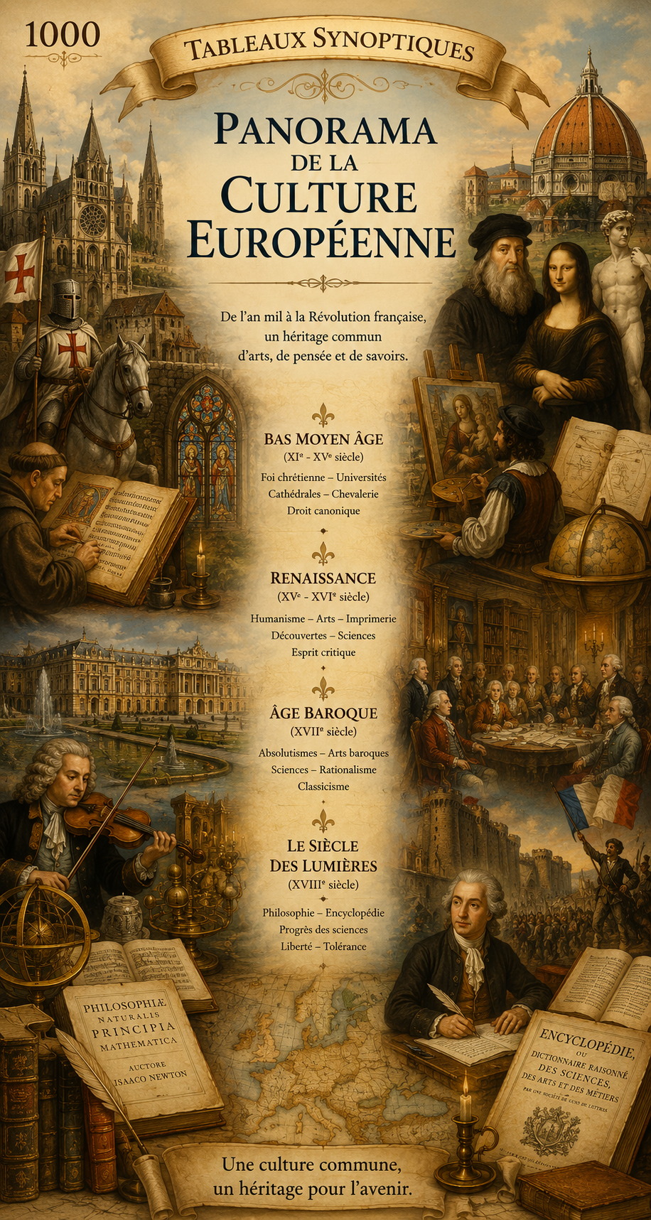 Illustration du panorama de la culture européenne
